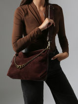 Cross Body Tas Vintage Leder Mila louise Beige vintage 3822VC-vue-porte